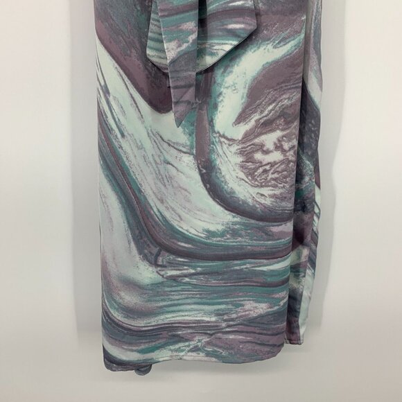 A New Day Dress Blue Purple Marble Swirl Halter Neck Sleeveless NWT - Picture 10 of 10